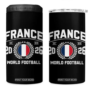 France Soccer Fan French Flag Patriotic Sports 4 in 1 Can Cooler Tumbler TS14 One Size: 16 oz Black Print Your Wear