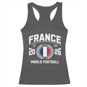 France Soccer Fan French Flag Patriotic Sports Racerback Tank Top TS14 Dark Heather Print Your Wear