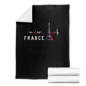 France Paris Heartbeat French Flag Eiffel Tower Souvenir Gift Throw Blanket TS14 Black Print Your Wear