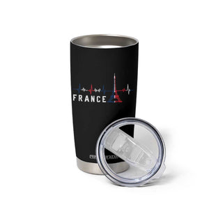France Paris Heartbeat French Flag Eiffel Tower Souvenir Gift Tumbler Cup TS14 Print Your Wear