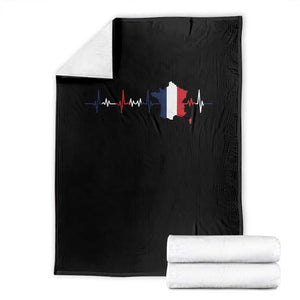 France Heartbeat EKG French Flag Map Throw Blanket TS14 Black Print Your Wear