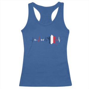 France Heartbeat EKG French Flag Map Racerback Tank Top TS14 Royal Blue Print Your Wear