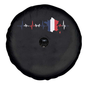 France Heartbeat EKG French Flag Map Spare Tire Cover TS14 Print Your Wear