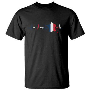 France Heartbeat EKG French Flag Map T Shirt TS14 Black Print Your Wear