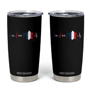 France Heartbeat EKG French Flag Map Tumbler Cup TS14 Black Print Your Wear