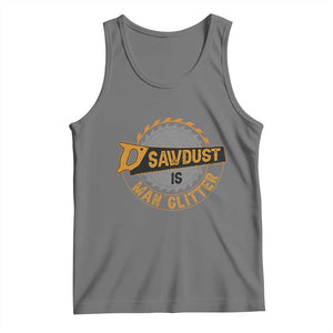 Funny Carpenter Woodworking Tank Top Sawdust is Man Glitter TS14 Black Heather Print Your Wear