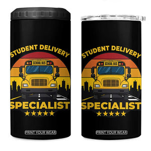 School Bus Driver 4 in 1 Can Cooler Tumbler Student Delivery Specialist TS14 One Size: 16 oz Black Print Your Wear
