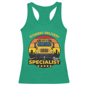 School Bus Driver Racerback Tank Top Student Delivery Specialist TS14 Irish Green Print Your Wear