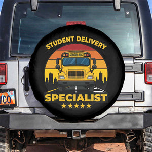 School Bus Driver Spare Tire Cover Student Delivery Specialist TS14 No hole Black Print Your Wear