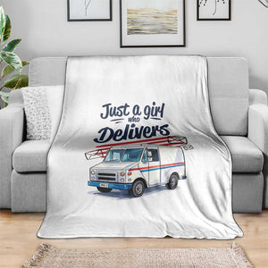 Funny Postal Worker Throw Blanket Just A Girl Who Delivers TS14 Print Your Wear