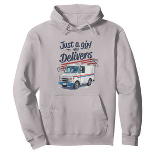 Funny Postal Worker Hoodie Just A Girl Who Delivers TS14 Ice Gray Print Your Wear