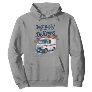 Funny Postal Worker Hoodie Just A Girl Who Delivers TS14 Sport Gray Print Your Wear