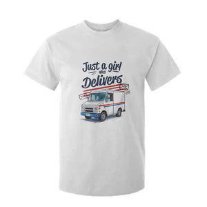 Funny Postal Worker T Shirt For Kid Just A Girl Who Delivers TS14 White Print Your Wear