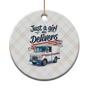Funny Postal Worker Ceramic Ornament Just A Girl Who Delivers TS14 1pc Christmas Plaid Print Your Wear