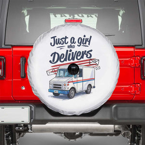 Funny Postal Worker Spare Tire Cover Just A Girl Who Delivers TS14 White Print Your Wear