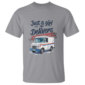 Funny Postal Worker T Shirt Just A Girl Who Delivers TS14 Sport Gray Print Your Wear