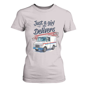 Funny Postal Worker T Shirt For Women Just A Girl Who Delivers TS14 Ice Gray Print Your Wear
