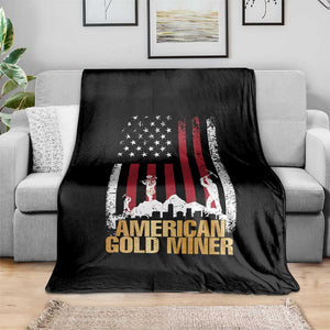 Gold Miner Patriotic American Flag Throw Blanket TS14 Print Your Wear