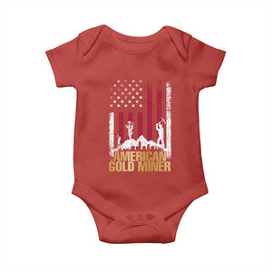 Gold Miner Patriotic American Flag Baby Onesie TS14 Red Print Your Wear