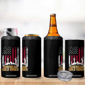 Gold Miner Patriotic American Flag 4 in 1 Can Cooler Tumbler TS14 Print Your Wear