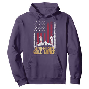 Gold Miner Patriotic American Flag Hoodie TS14 Purple Print Your Wear