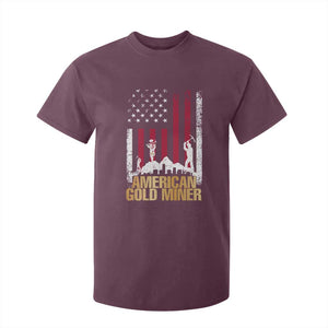 Gold Miner Patriotic American Flag T Shirt For Kid TS14 Maroon Print Your Wear