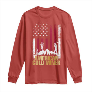 Gold Miner Patriotic American Flag Long Sleeve Shirt TS14 Red Print Your Wear