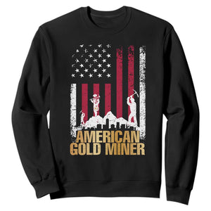 Gold Miner Patriotic American Flag Sweatshirt TS14 Black Print Your Wear