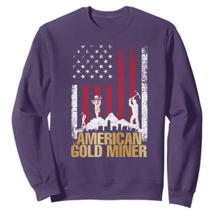 Gold Miner Patriotic American Flag Sweatshirt TS14 Purple Print Your Wear