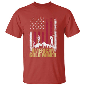 Gold Miner Patriotic American Flag T Shirt TS14 Red Print Your Wear