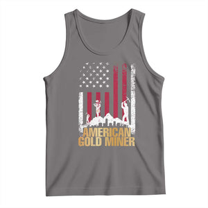 Gold Miner Patriotic American Flag Tank Top TS14 Deep Heather Print Your Wear