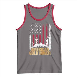 Gold Miner Patriotic American Flag Tank Top TS14 Deep Heather Red Print Your Wear