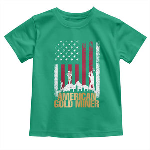 Gold Miner Patriotic American Flag Toddler T Shirt TS14 Irish Green Print Your Wear