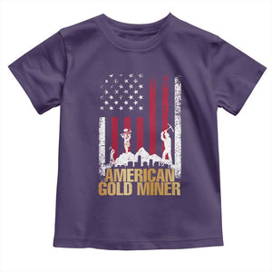 Gold Miner Patriotic American Flag Toddler T Shirt TS14 Purple Print Your Wear