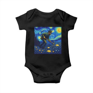 Gold Miner Starry Night Van Gogh Baby Onesie TS14 Black Print Your Wear