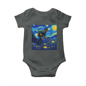 Gold Miner Starry Night Van Gogh Baby Onesie TS14 Dark Heather Print Your Wear