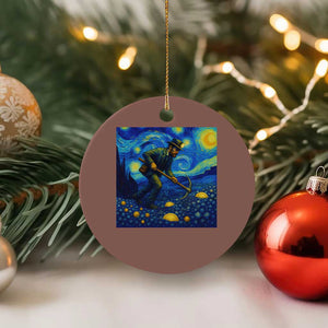 Gold Miner Starry Night Van Gogh Ceramic Ornament TS14 1pc Mocha Print Your Wear