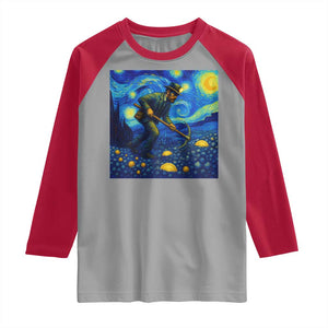 Gold Miner Starry Night Van Gogh Raglan Shirt TS14 Sport Gray Red Print Your Wear
