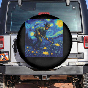 Gold Miner Starry Night Van Gogh Spare Tire Cover TS14 No hole Black Print Your Wear