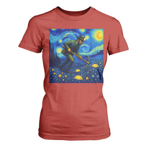 Gold Miner Starry Night Van Gogh T Shirt For Women TS14 Red Print Your Wear
