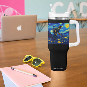 Gold Miner Starry Night Van Gogh Tumbler With Handle TS14 Print Your Wear