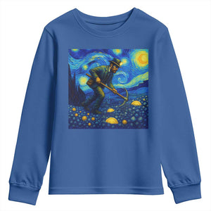 Gold Miner Starry Night Van Gogh Youth Sweatshirt TS14 Royal Blue Print Your Wear