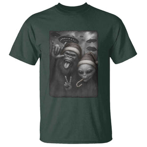 Bigfoot UFO Selife T Shirt Sasquatch Ailen Rock On Hand Christmas TS14 Dark Forest Green Print Your Wear