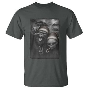 Bigfoot UFO Selife T Shirt Sasquatch Ailen Rock On Hand Christmas TS14 Dark Heather Print Your Wear