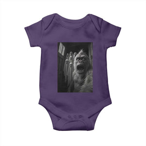 Funny Bigfoot Selfie Halloween Baby Onesie Sasquatch Ghost Haunted House TS14 Purple Print Your Wear