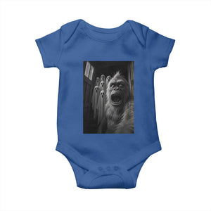 Funny Bigfoot Selfie Halloween Baby Onesie Sasquatch Ghost Haunted House TS14 Royal Blue Print Your Wear