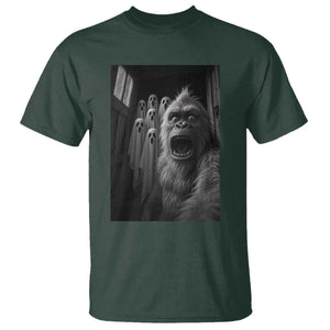 Funny Bigfoot Selfie Halloween T Shirt Sasquatch Ghost Haunted House TS14 Dark Forest Green Print Your Wear