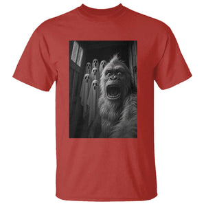 Funny Bigfoot Selfie Halloween T Shirt Sasquatch Ghost Haunted House TS14 Red Print Your Wear