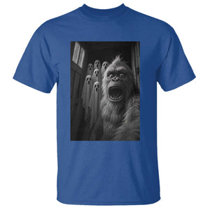 Funny Bigfoot Selfie Halloween T Shirt Sasquatch Ghost Haunted House TS14 Royal Blue Print Your Wear