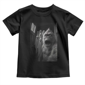 Funny Bigfoot Selfie Halloween Toddler T Shirt Sasquatch Ghost Haunted House TS14 Black Print Your Wear